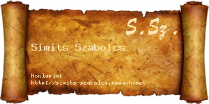 Simits Szabolcs névjegykártya